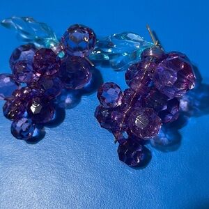 Plastic grape kawaii twee cute earrings